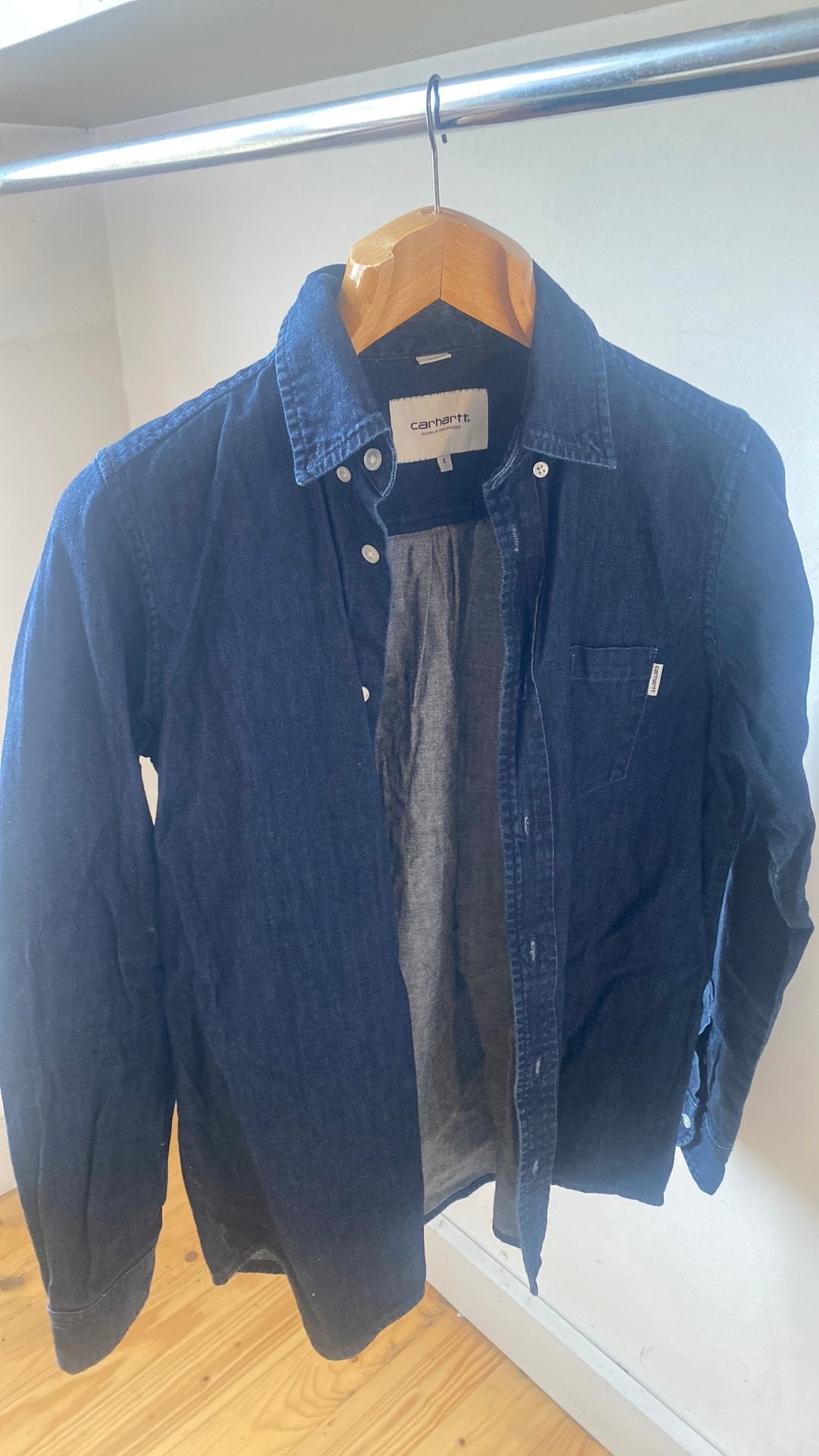 Carhartt Jeans hemd, maat small , zeer goede staat, Enlèvement ou Envoi, Comme neuf, Bleu