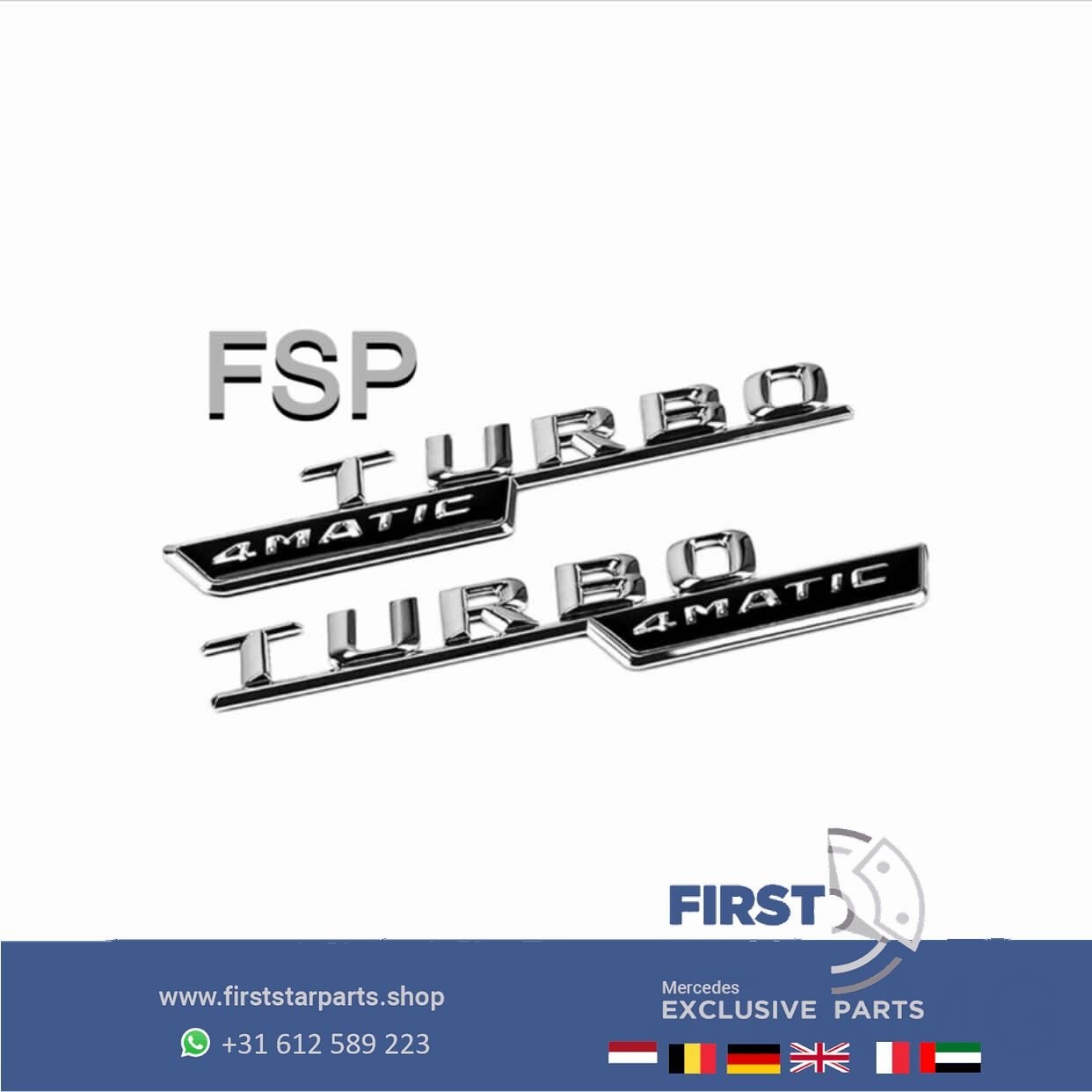 35 45 Mercedes 4 MATIC AMG Turbo embleem Set W176 W177 W117, Utilisé, -, -, Enlèvement ou Envoi