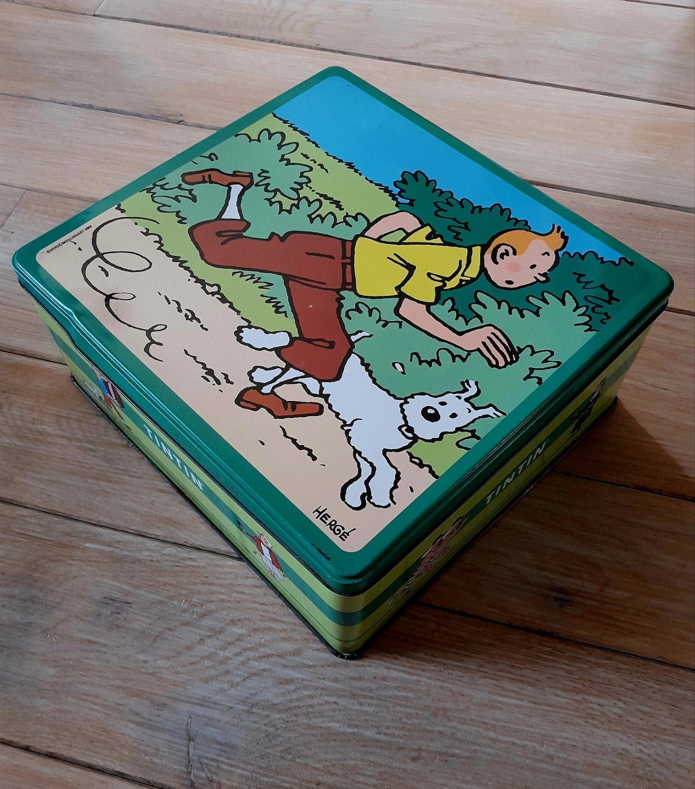 7 boîtes à biscuits Tintin, Collections, Boîte en métal, Enlèvement, Biscuits