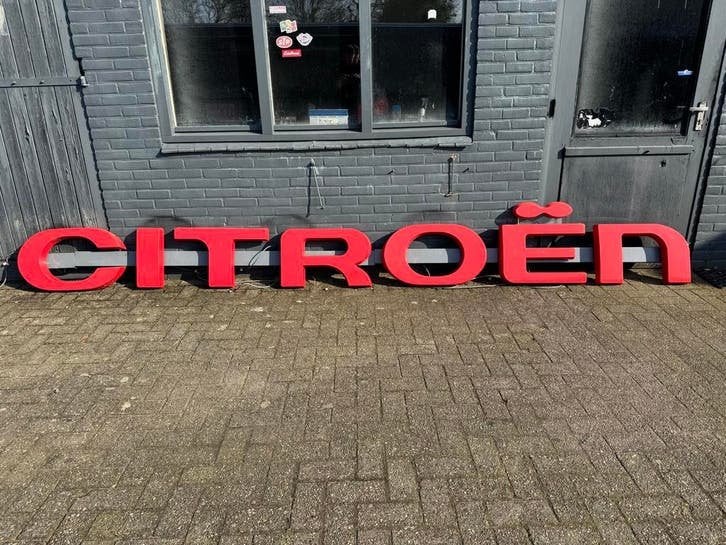 Groot Citroen Reclamebord - Lichtbak, Verzamelen, Ophalen, Gebruikt, ., Lichtbak of (neon) lamp
