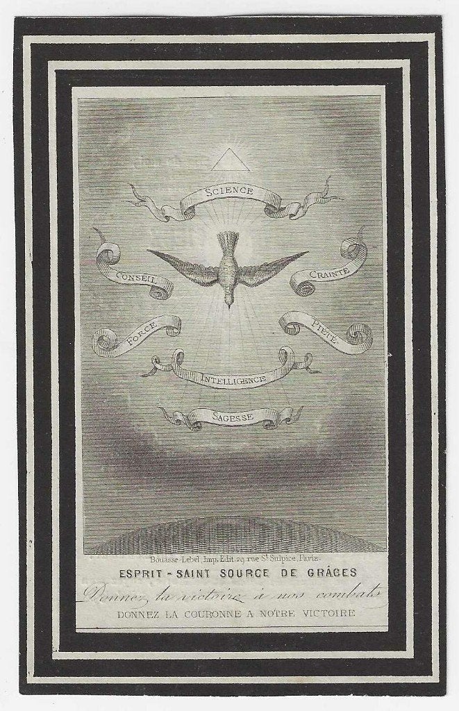 Émilie Courmont, Dinant 1854 - Dinant 1866, Enlèvement ou Envoi, Image pieuse
