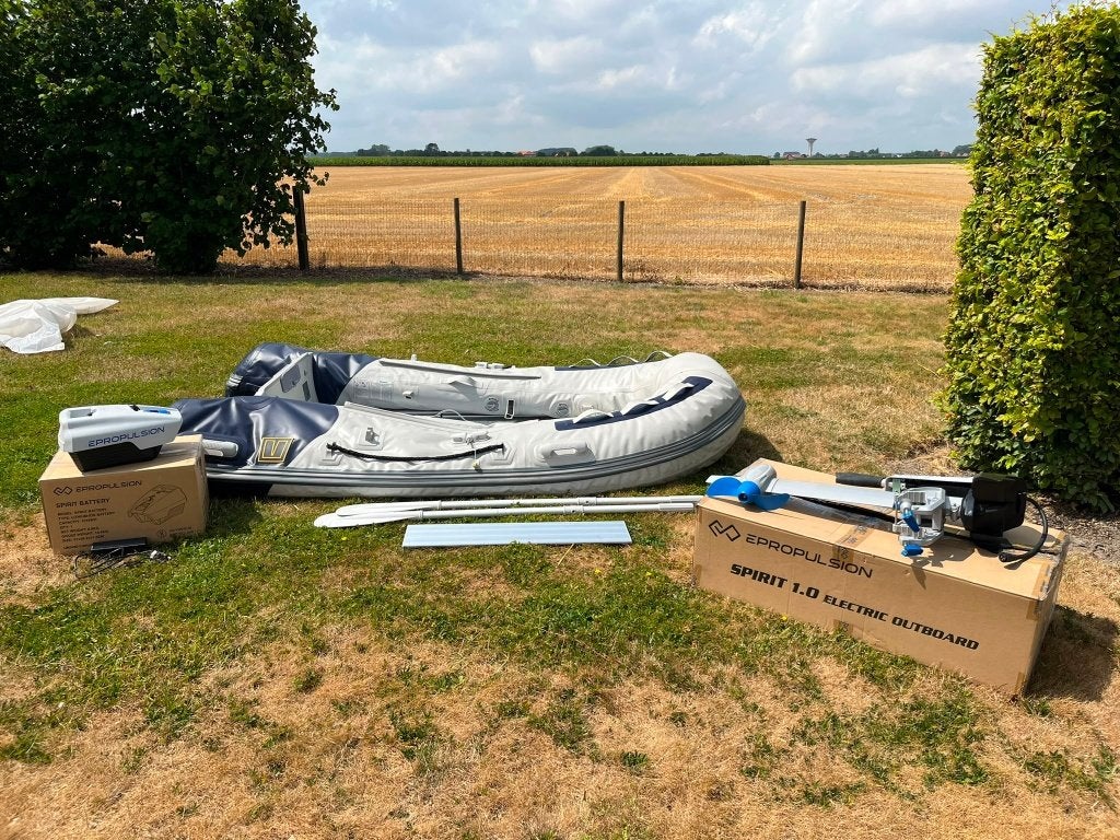 VETUS opblaasbare boot met elektrische buitenboordmotor, Aluminium, Elektrisch, Zo goed als nieuw, Buitenboordmotor