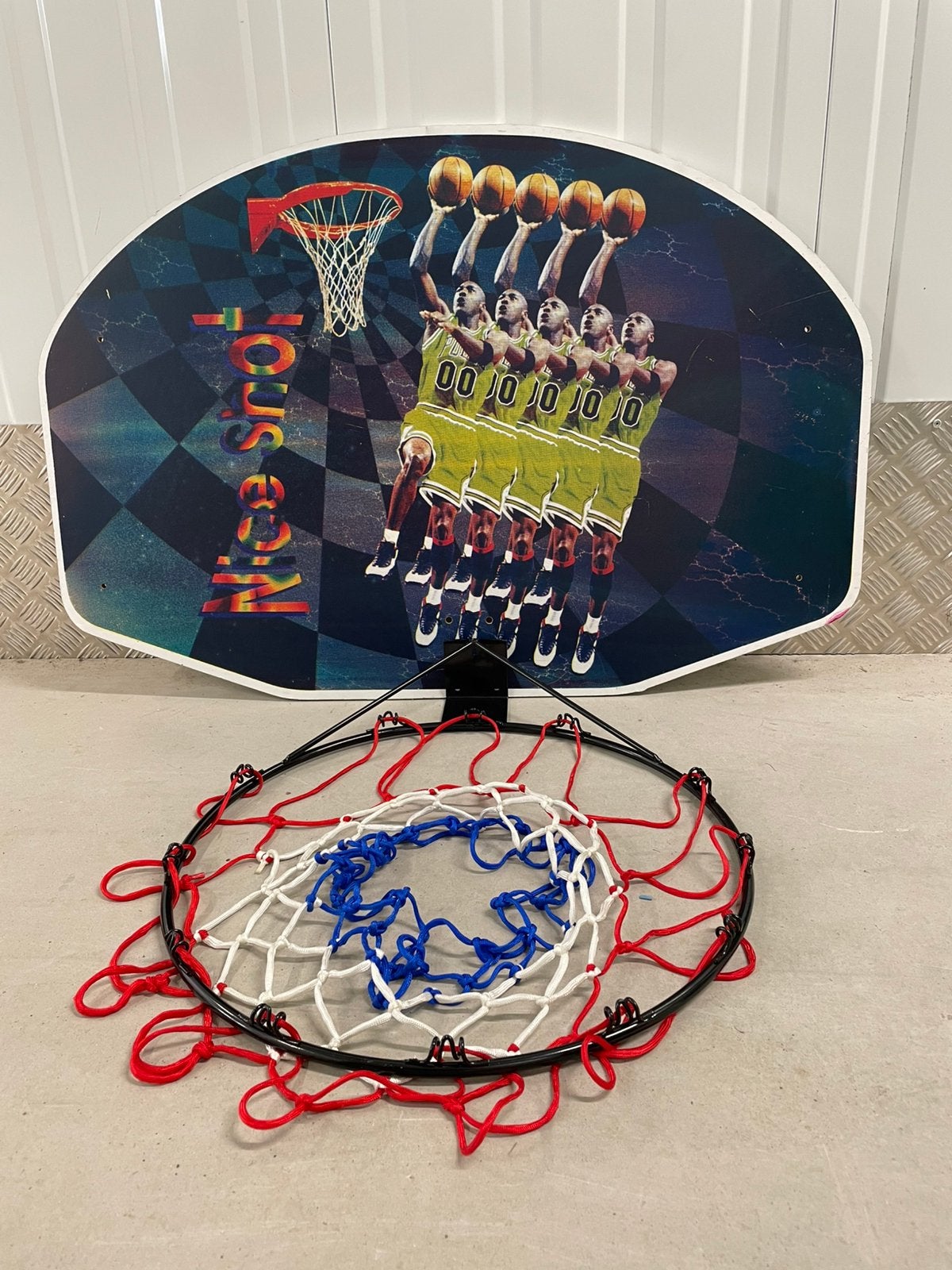 „Nice Shot”basketbalhoepel met groot paneel voor wand+cirke+, Ophalen, Zo goed als nieuw