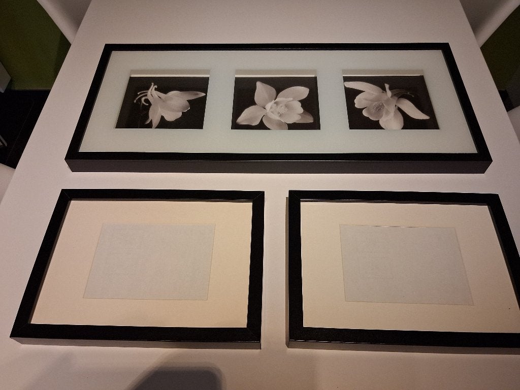3 Zwarte fotokaders, Huis en Inrichting, Woonaccessoires | Lijsten, Ophalen, Gebruikt, Fotolijst, Met afbeelding