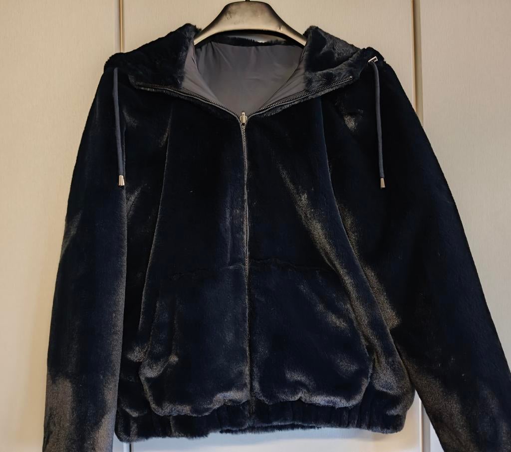 Nieuwe pluche jas in bomberstijl River Woods, Ophalen, Maat 52/54 (L), Blauw, Nieuw