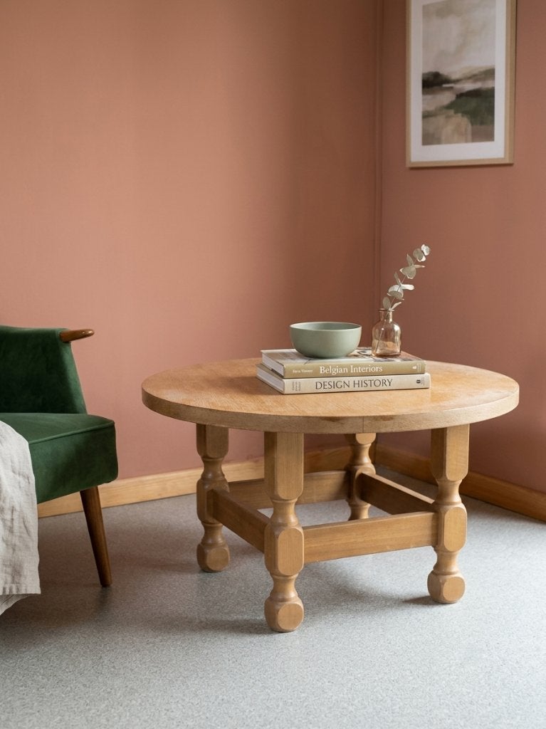 table basse en bois rond massif, Maison & Meubles, Rond, 50 à 100 cm, Enlèvement, Utilisé