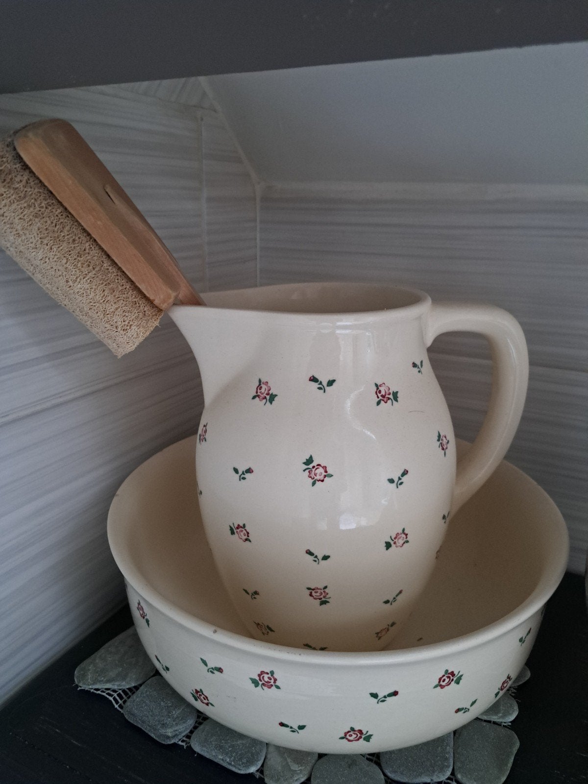 oude waskan kleur beige, Ophalen