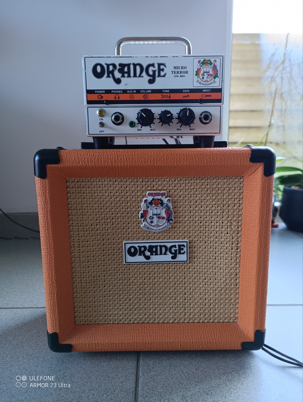 orange versterker en Cabinet 20 w.RMS, Muziek en Instrumenten, Ophalen of Verzenden, Zo goed als nieuw, Gitaar, Minder dan 50 watt