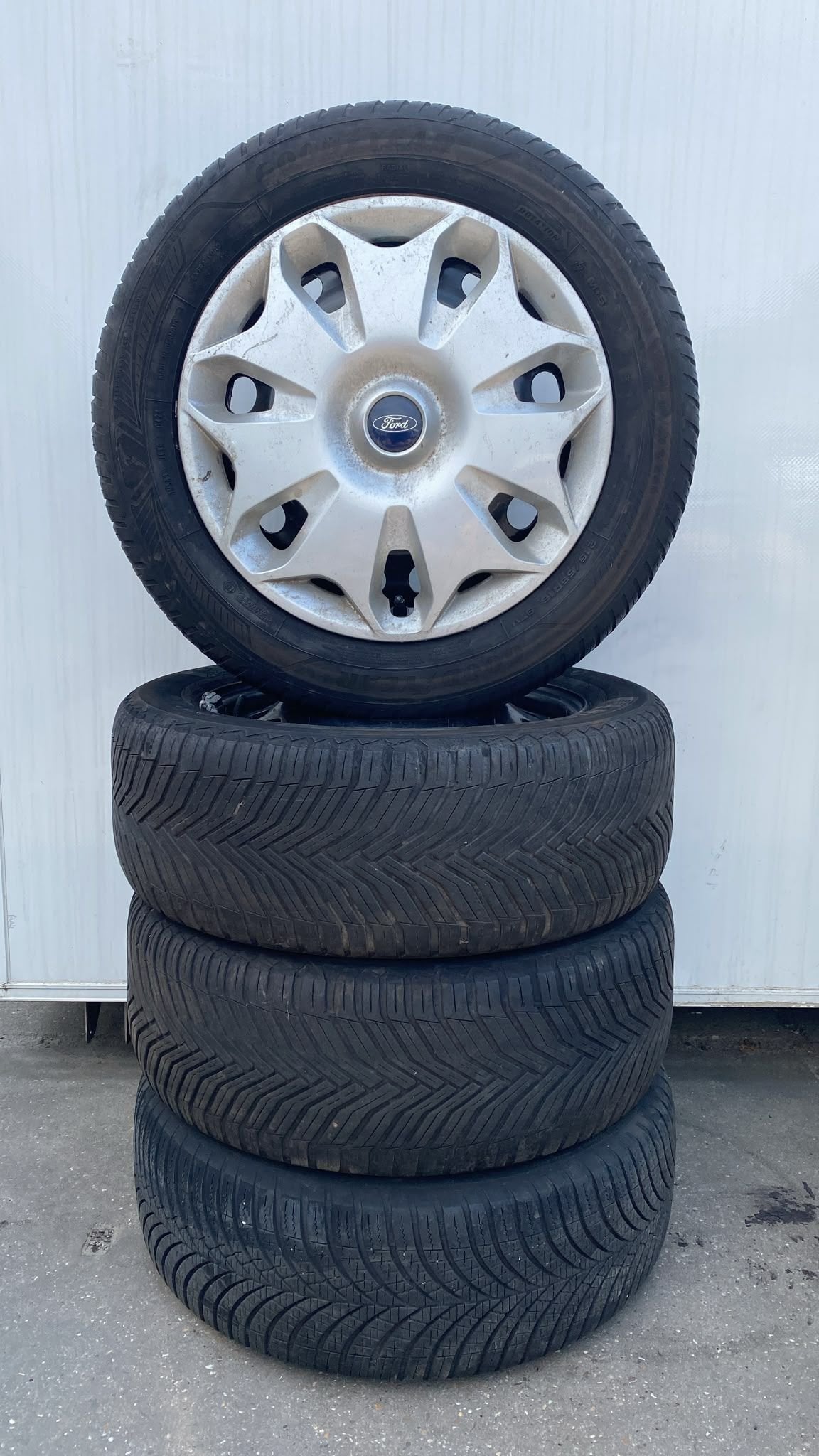 Ford Transit Connect Allseason Banden Set 215-55-16 5x108, Auto-onderdelen, Gebruikt, -, -, Banden en Velgen