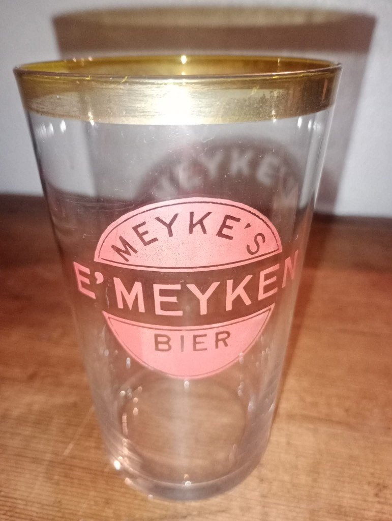 Brasserie bière verre E Meyke's acide rouge, Collections, Marques de bière, Enlèvement ou Envoi, Comme neuf, Verre ou Verres, Autres marques