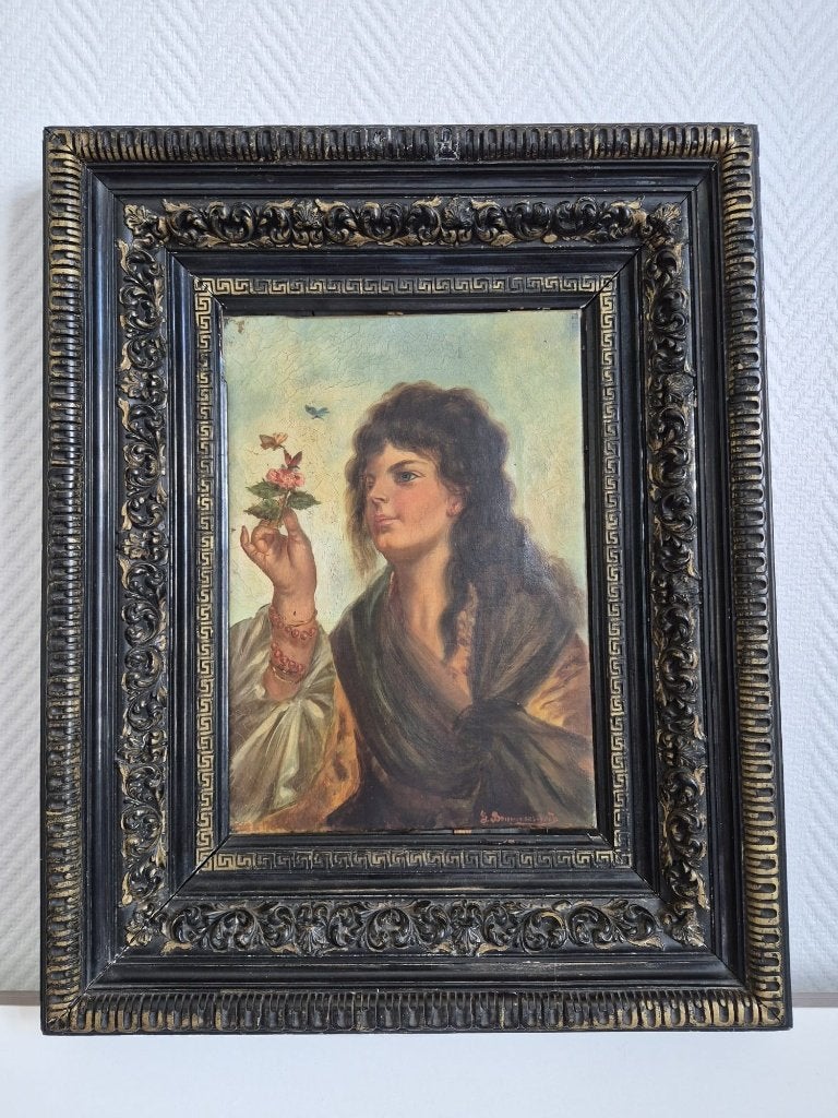 Antiek Schilderij op doek, gesigneerd, Antiek en Kunst, Ophalen, Gesigneerd, Doek