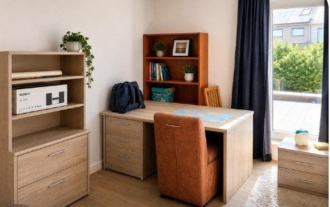 Stevige bureau 138 lang x 67 breed, Ophalen, Gebruikt