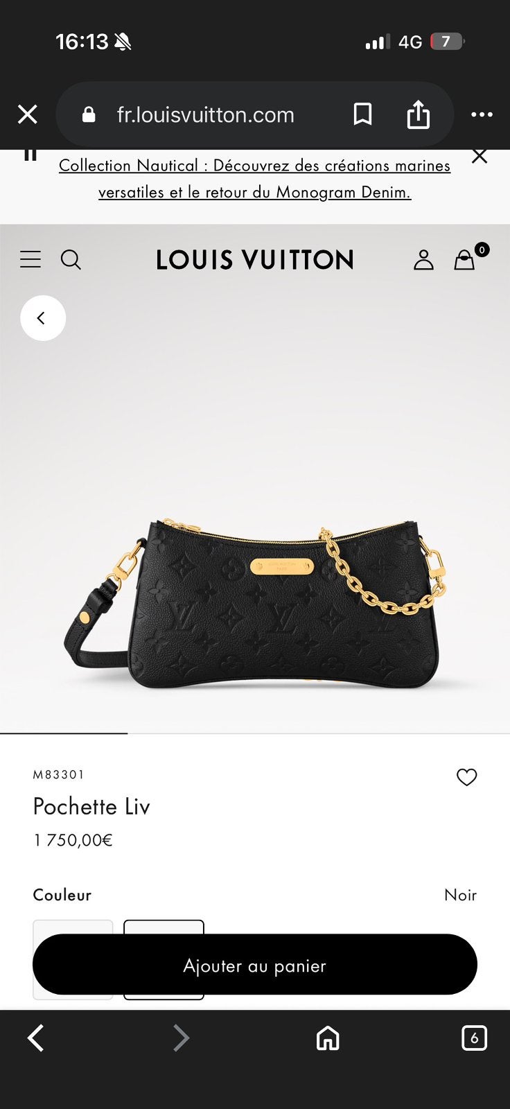 Louis Vuitton tas, Handtassen en Accessoires, Tassen | Damestassen, Ophalen of Verzenden, Nieuw, Zwart, Handtas
