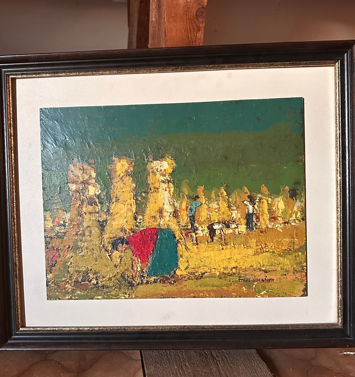 Olieverfschilderij op doek met impressionistisch landschap,, Ophalen