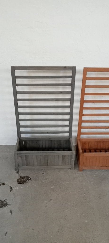 2 houten bloembakken met klimrek – prijs voor beide, Tuin en Terras, Ophalen, Gebruikt, 60 tot 100 cm, 60 cm of meer