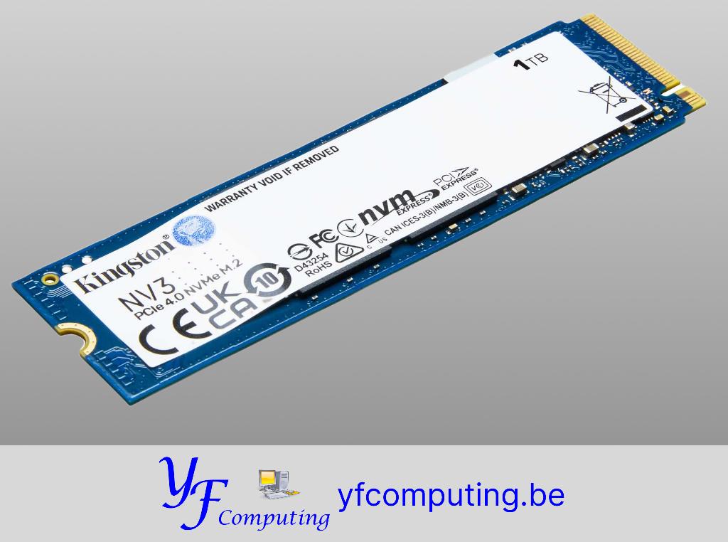 Kingston NV3 NVMe SSD 1TB PCIe 4.0 M.2 – Nieuw, Computers en Software, Harde schijven, Kingston, SSD, Nieuw, Ophalen of Verzenden