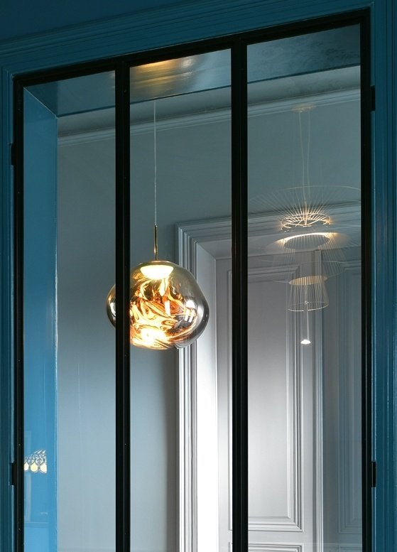 Suspension Tom Dixon Melt dorée – grand modèle Ø50 cm, Huis en Inrichting, Lampen | Hanglampen, Ophalen, Gebruikt, Design, Overige fittingen