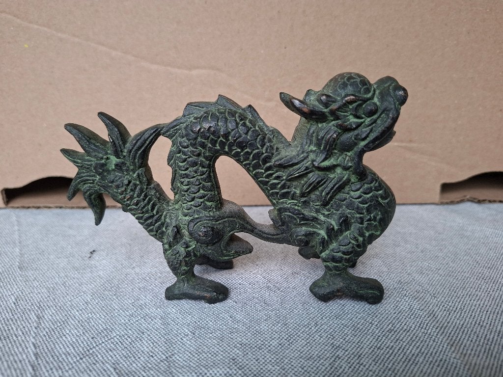 Chinees drakenbeeldje, Antiek en Kunst, Ophalen, Overige onderwerpen, Minder dan 20 cm, Brons