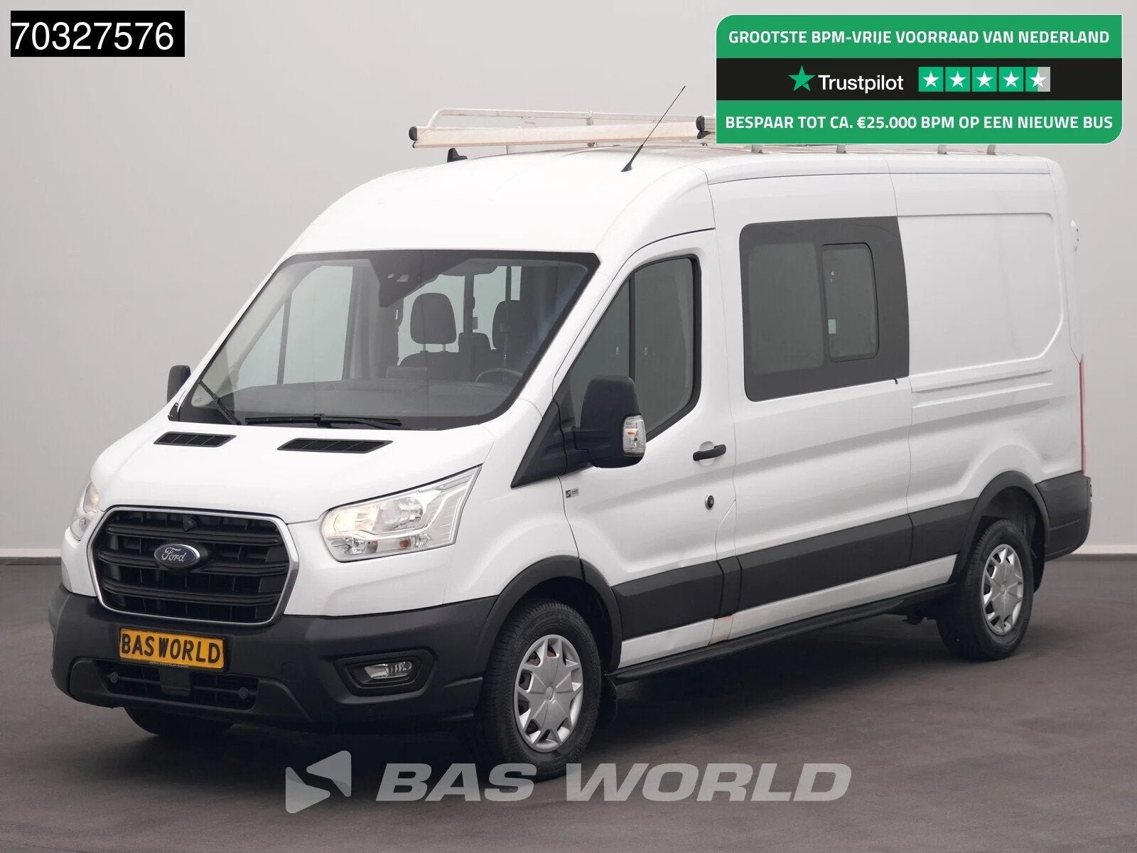 Ford Transit 130pk Dubbel Cabine L3H2 Navi ACC Airco Parkeer, Achat, Euro 6, Entreprise, 7 places