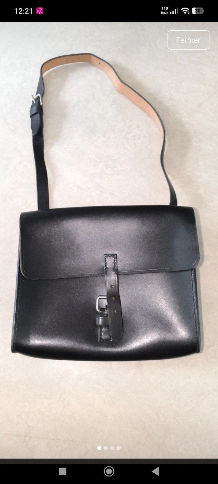 sac cuir noir vintage, Overige merken, Zwart, Ophalen of Verzenden, Zo goed als nieuw