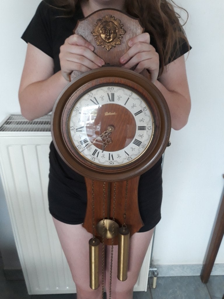 klok met slinger en gewichten Belcanto, Antiek en Kunst, Ophalen of Verzenden