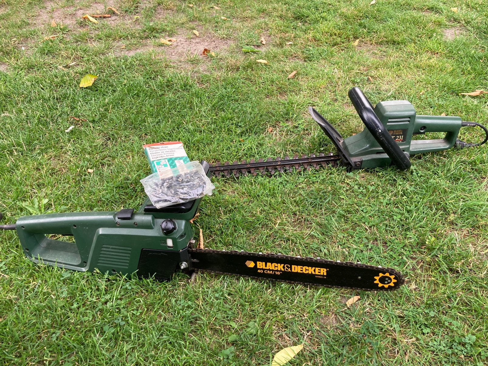 Heggenschaar en kettingzaag elektrische vaste prijs, Tuin en Terras, Ophalen, Gebruikt, Elektrisch