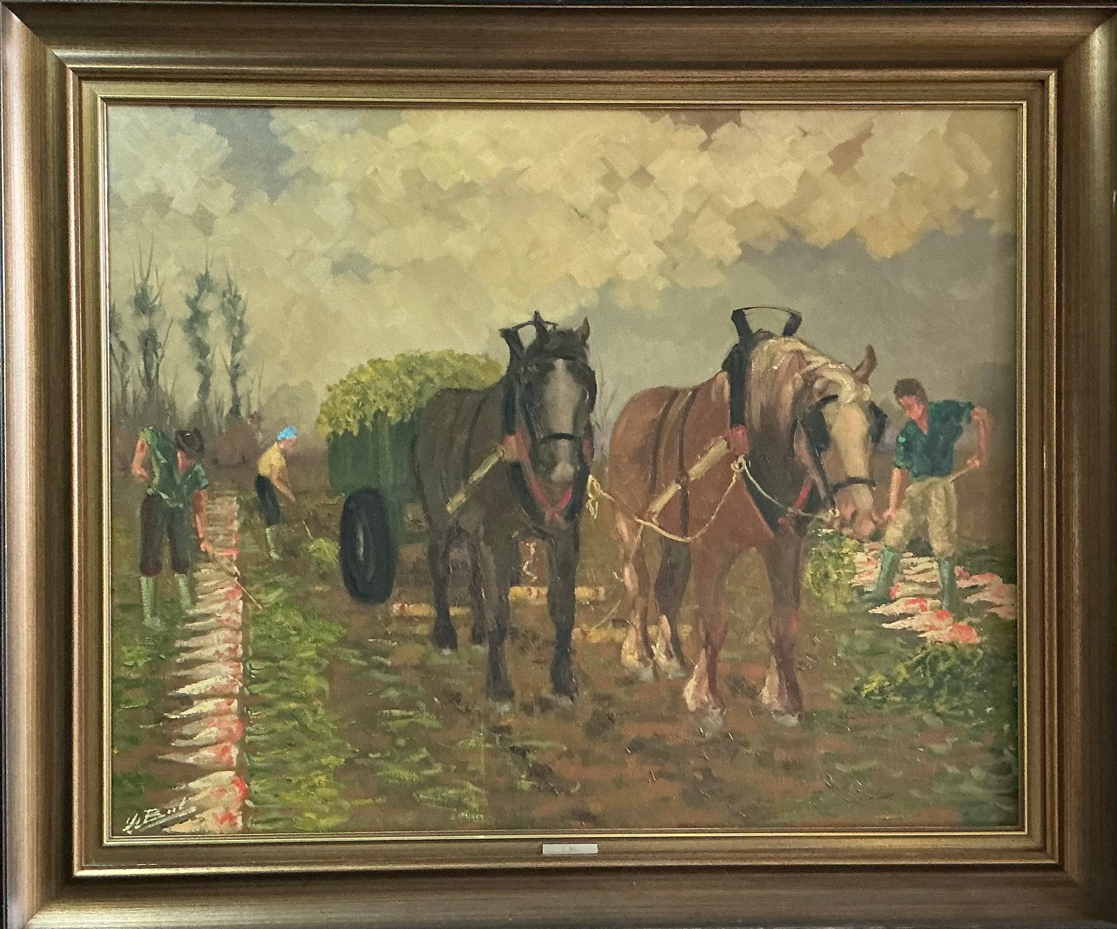 Lot 27.Peinture à l'huile.1000 x 800. Cadre 1200x1000. Signé, Antiquités & Art, Enlèvement ou Envoi