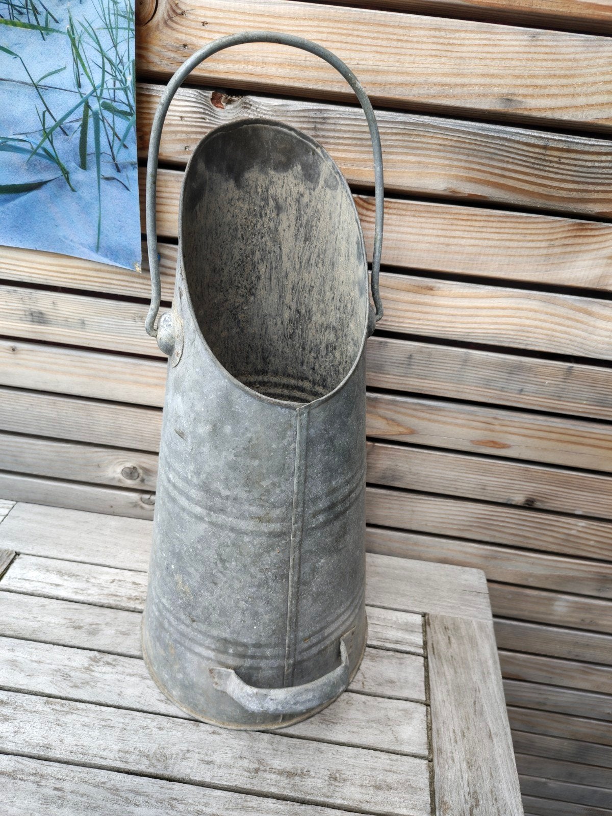 originele zinken kolenkan met draagbaar, Antiek en Kunst, Ophalen of Verzenden