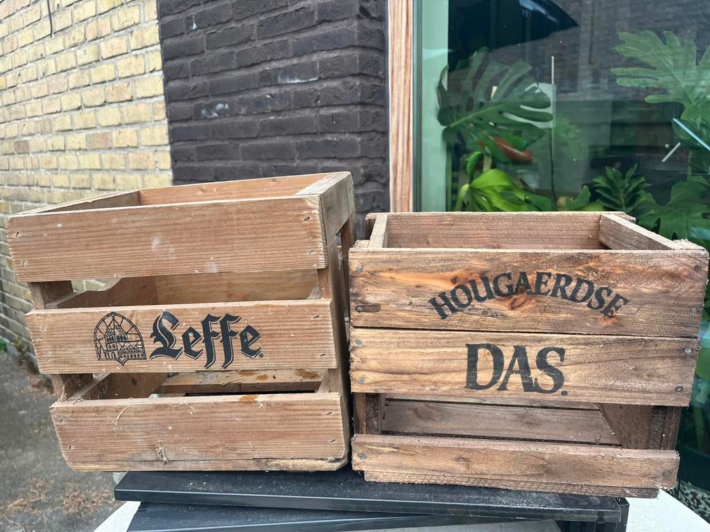 Houten kratjes Leffe en Hougaerdse Das, Verzamelen, Ophalen of Verzenden, Zo goed als nieuw