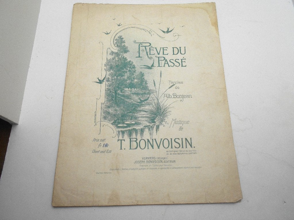 ancienne partition " Reve du passé " T bonvoisin Verviers, Musique & Instruments, Enlèvement ou Envoi, Utilisé, Artiste ou Compositeur