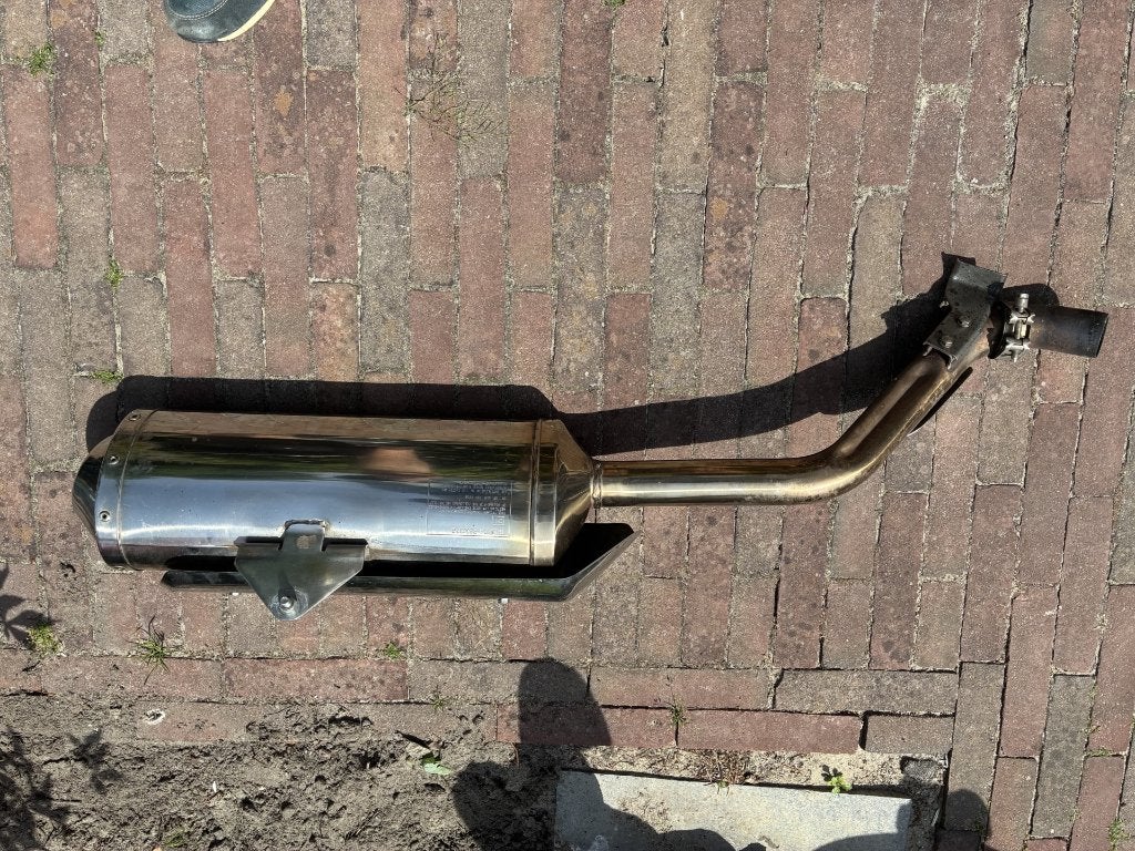 Triumph Tiger 1050 Originele uitlaatdemper RVS 2010, Motoren, Onderdelen | Overige, Ophalen, Gebruikt