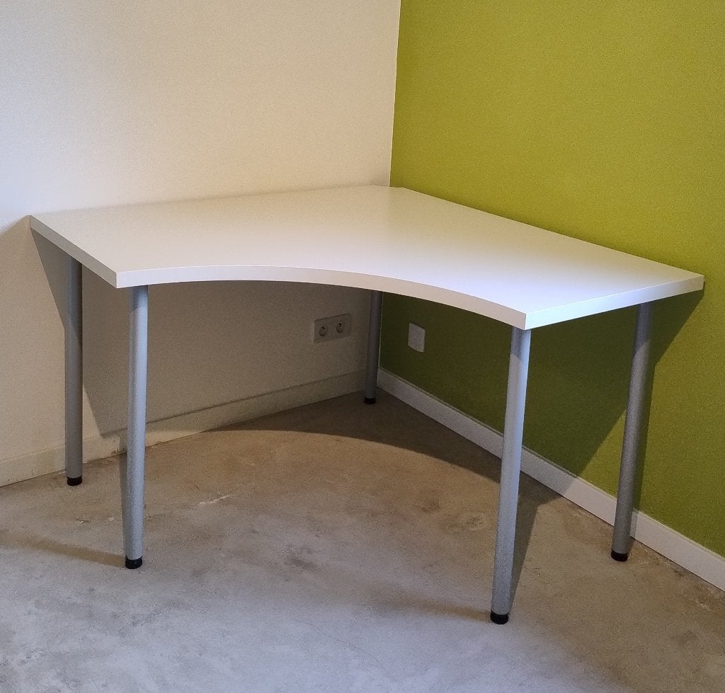 IKEA LINNMON 120x120 wit hoekbureau, Ophalen, Gebruikt, Spaanplaat of MDF, Hoekbureau