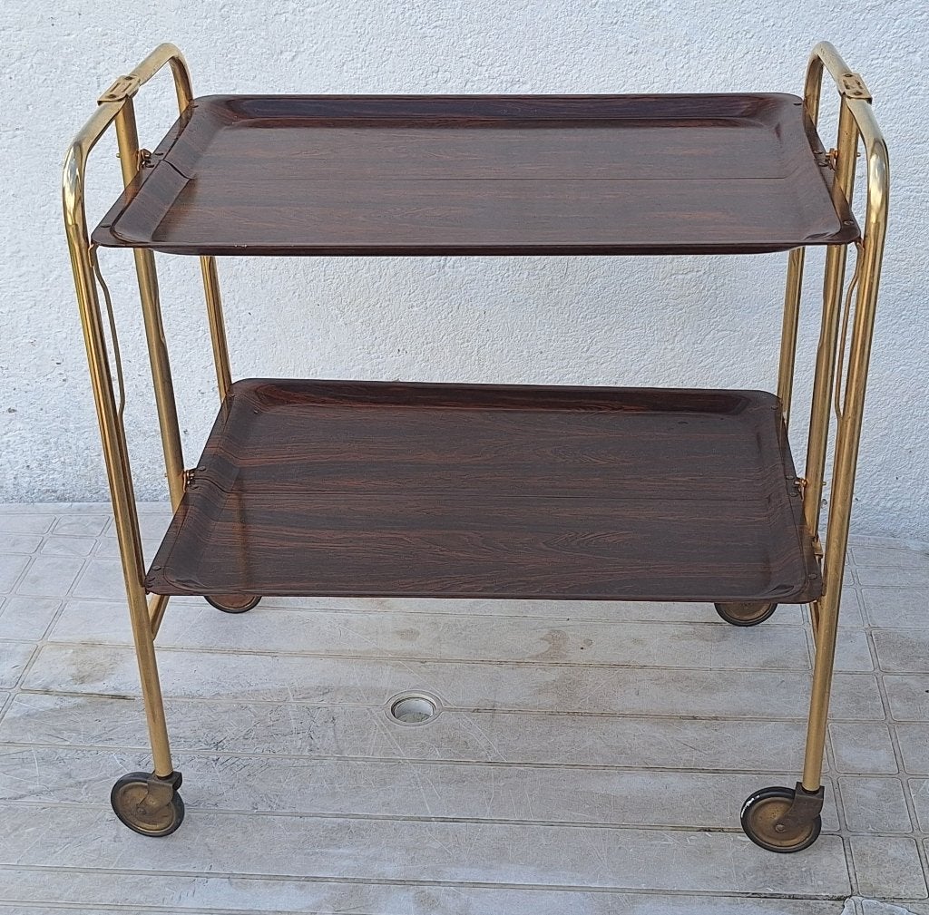 Jolie ancienne desserte pliante vintage à roulettes, Enlèvement