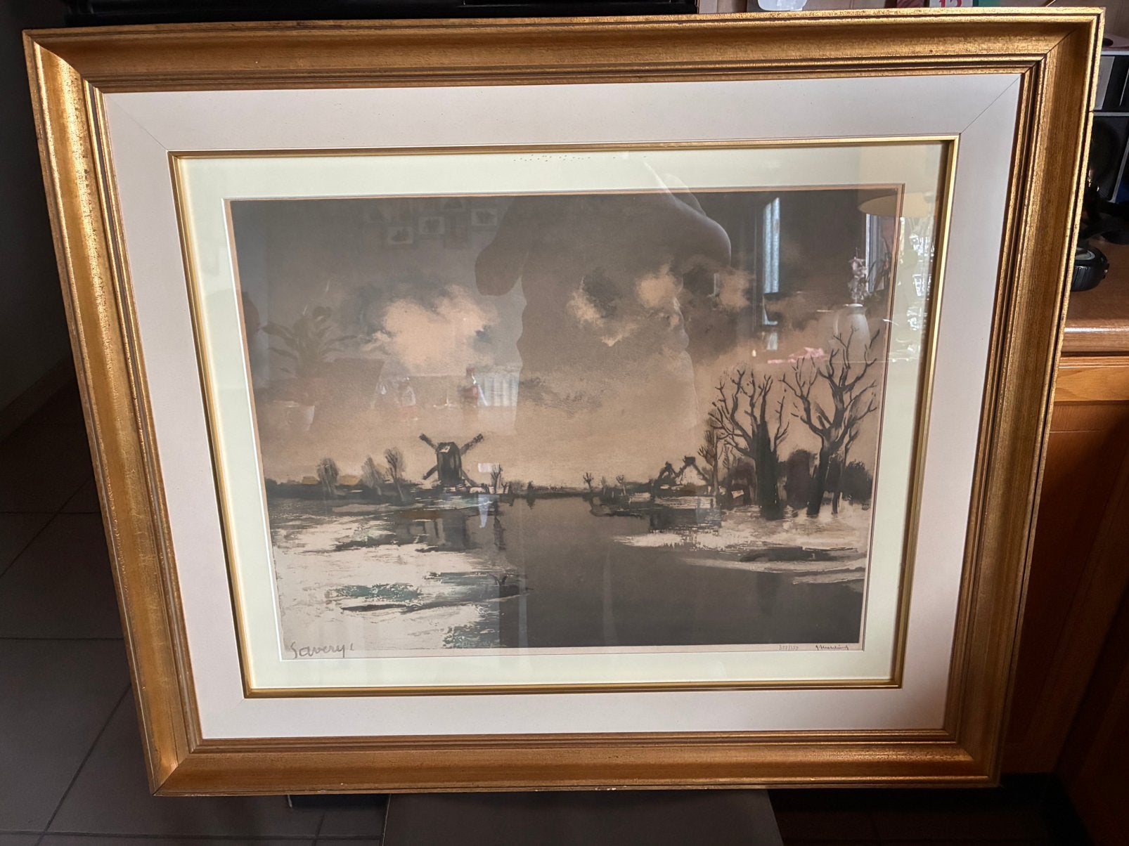 Schilderij / Ets, Antiek en Kunst, Ophalen, Klassiek, Ingelijst, Landschap