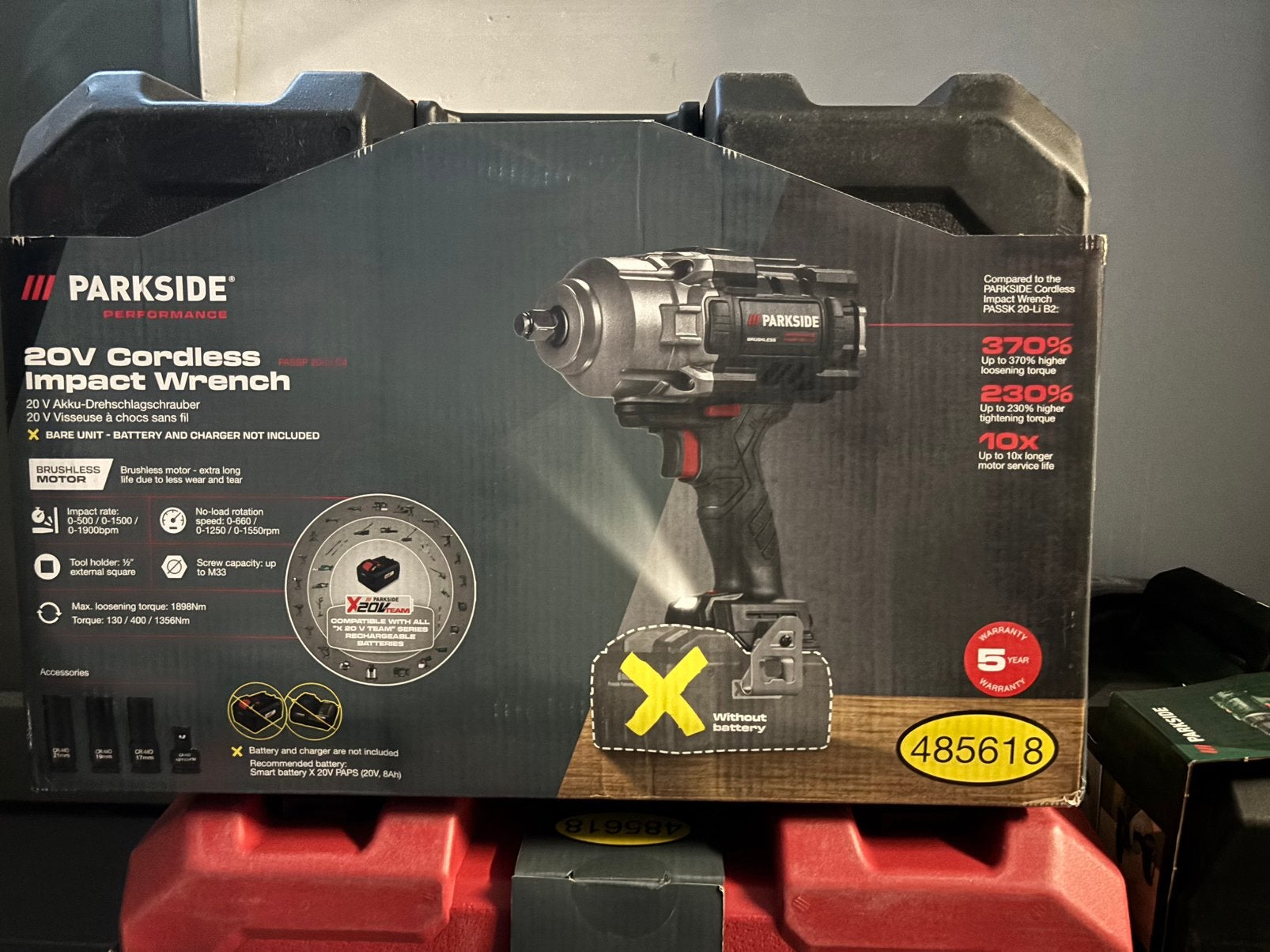 Parkside 20V Accu Slagmoersleutel, Doe-het-zelf en Bouw, Gereedschap | Boormachines, Nieuw, Ophalen