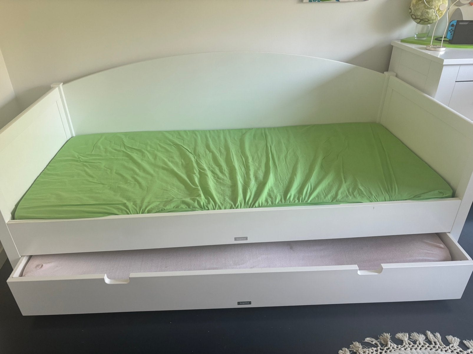 Kinderbed en kastje - bobita, Ophalen, Gebruikt, 90 cm, Eenpersoons