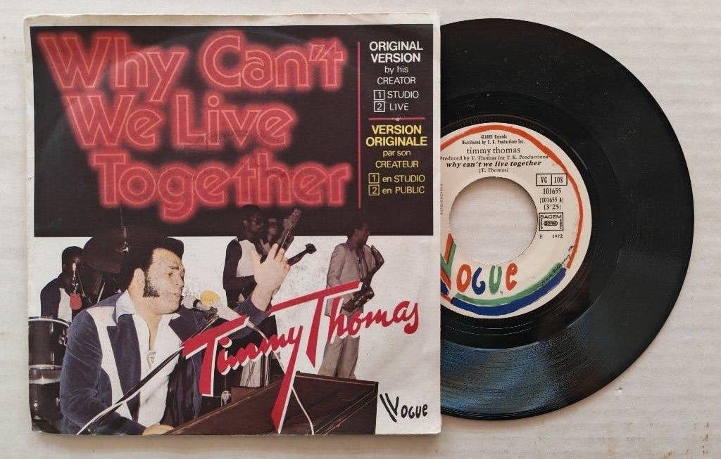 TIMMY THOMAS - Why can't we live together (45t), CD & DVD, Enlèvement ou Envoi, Comme neuf, 7 inch, R&B et Soul
