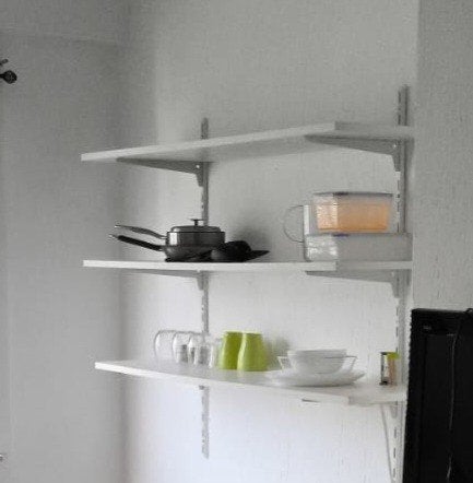 Étagères 3planches en bois stratifié blanc, Enlèvement, Utilisé