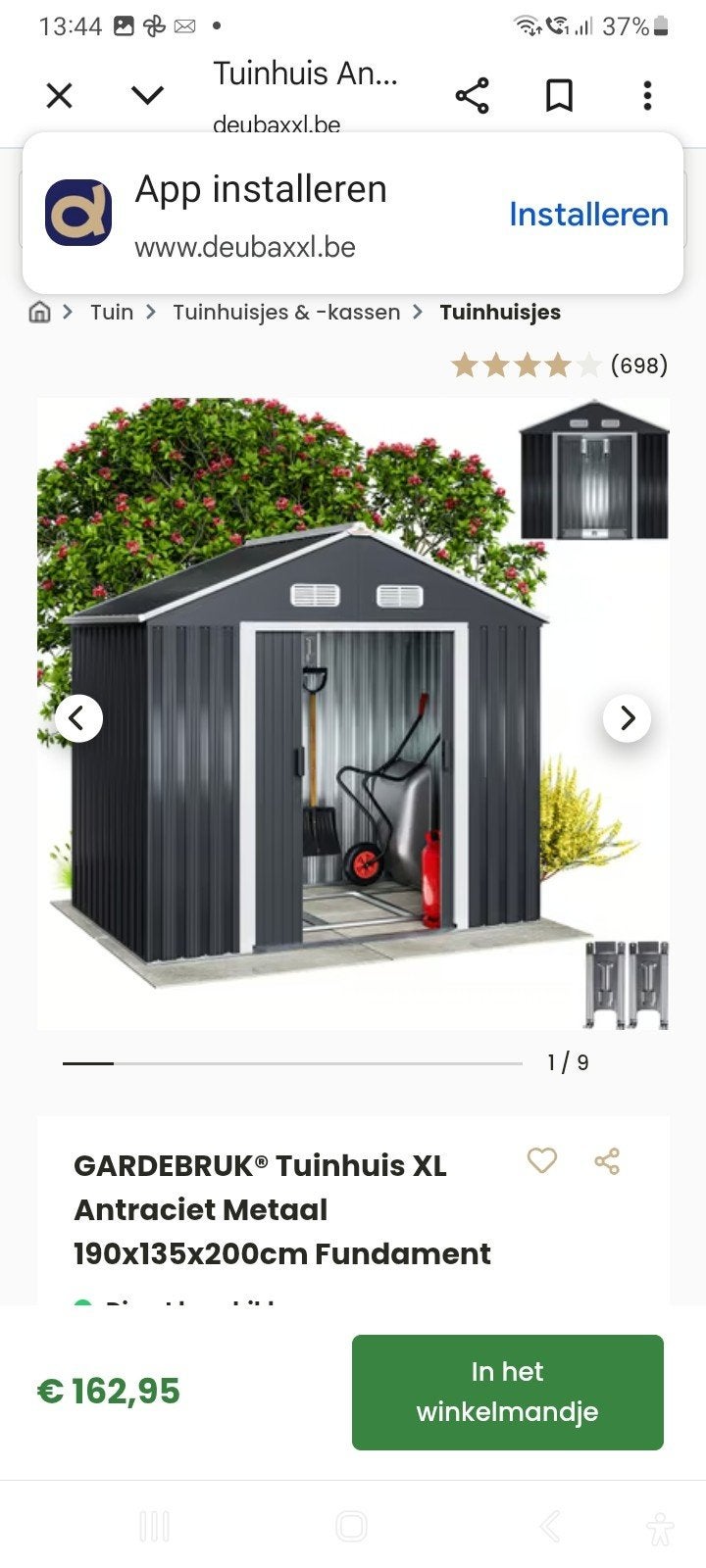 metalen berging., Tuin en Terras, Ophalen, Gebruikt, Metaal, Overige typen