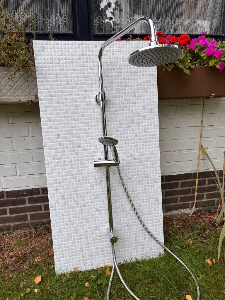 Aquavive douchepaneel - geborsteld - rond - met handdouche, Ophalen, Nieuw, Inox, Douche