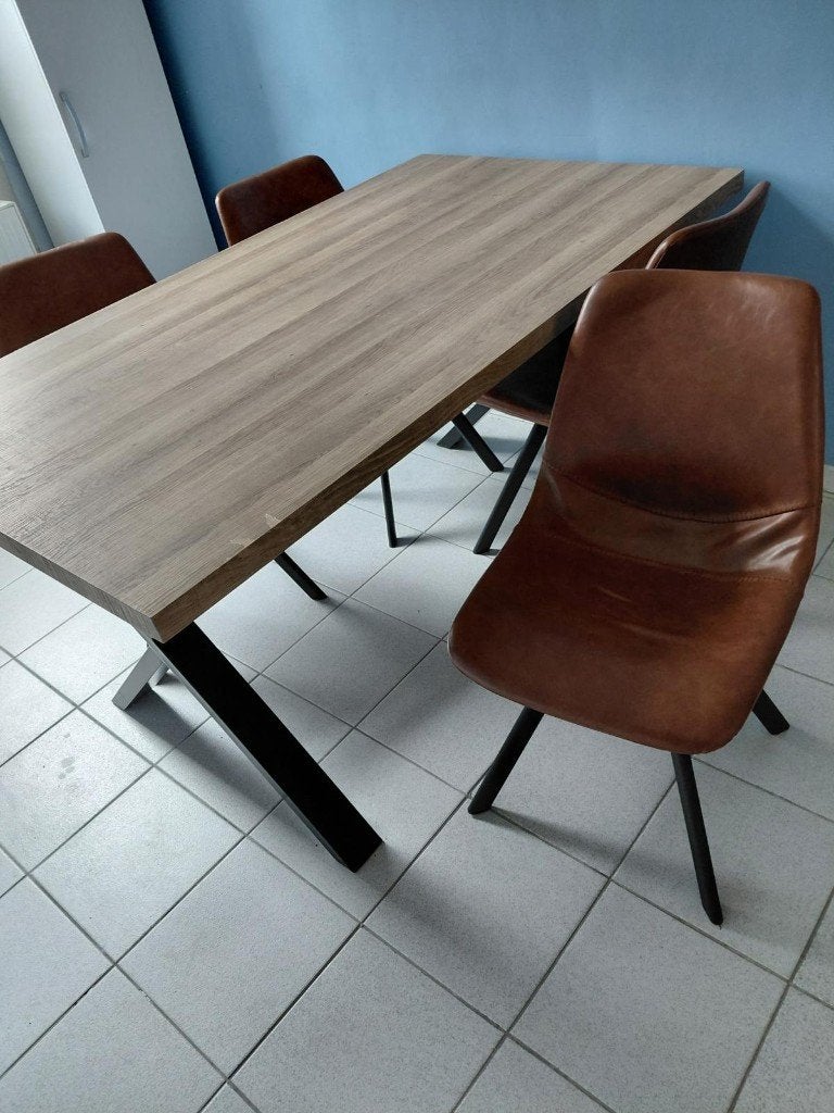 Keukentafel, Ophalen, 50 tot 100 cm, Zo goed als nieuw, Vijf personen of meer