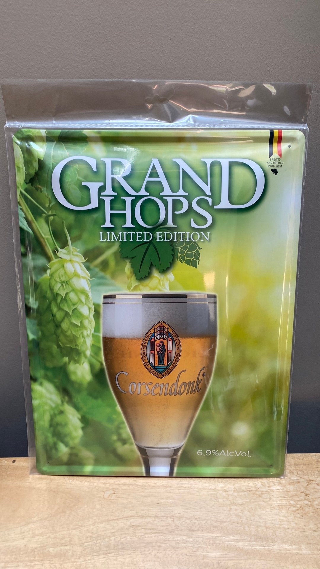 Corsendonk Grand Hops – Limited Edition metalen reclamebord, Enlèvement ou Envoi, Neuf, Panneau, Plaque ou Plaquette publicitaire