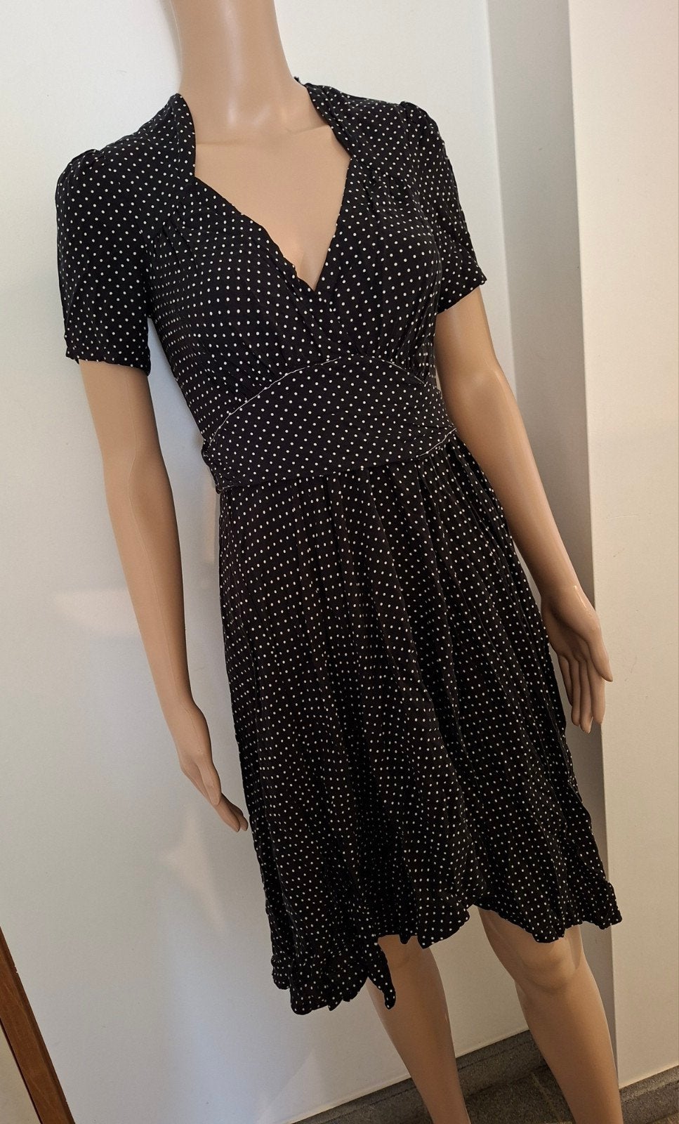 vintage zomerjurk very chery maat S, Kleding | Dames, Jurken, Very chery, Verzenden, Zwart, Knielengte