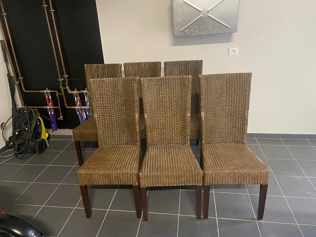 Chaises en loom (Lot de 6), Loom, Brun, Enlèvement, Bois