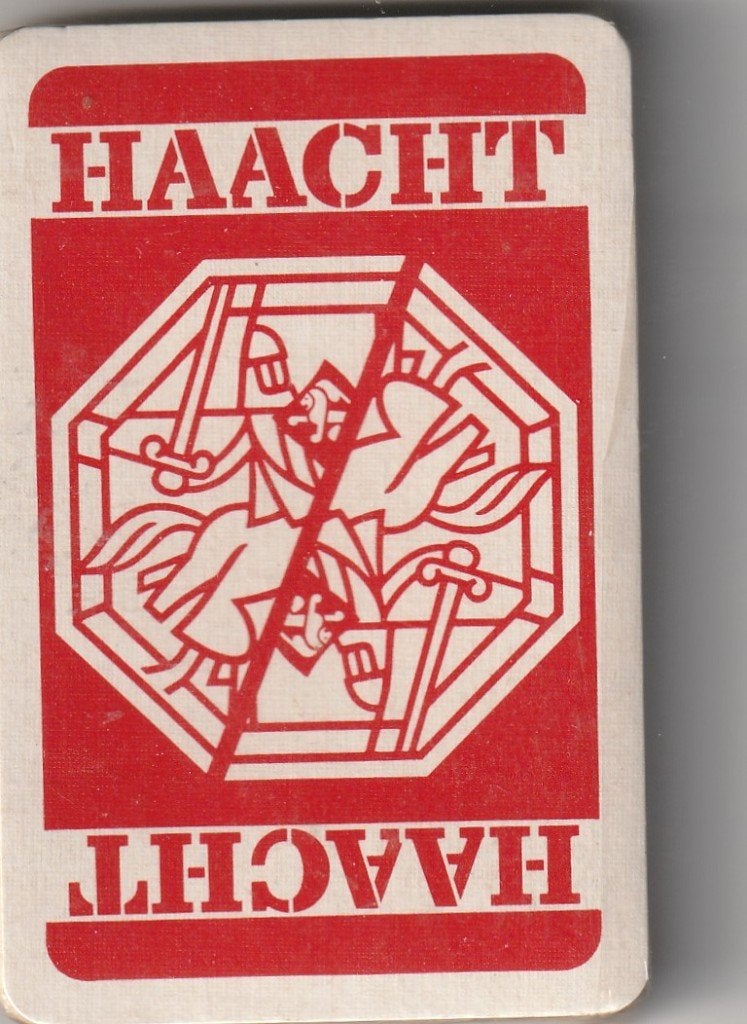 105 / BIER HAACHT RIDDER DIKKE LIJN ROOD WIT, Verzamelen, Ophalen of Verzenden, Nieuw, Speelkaart(en)