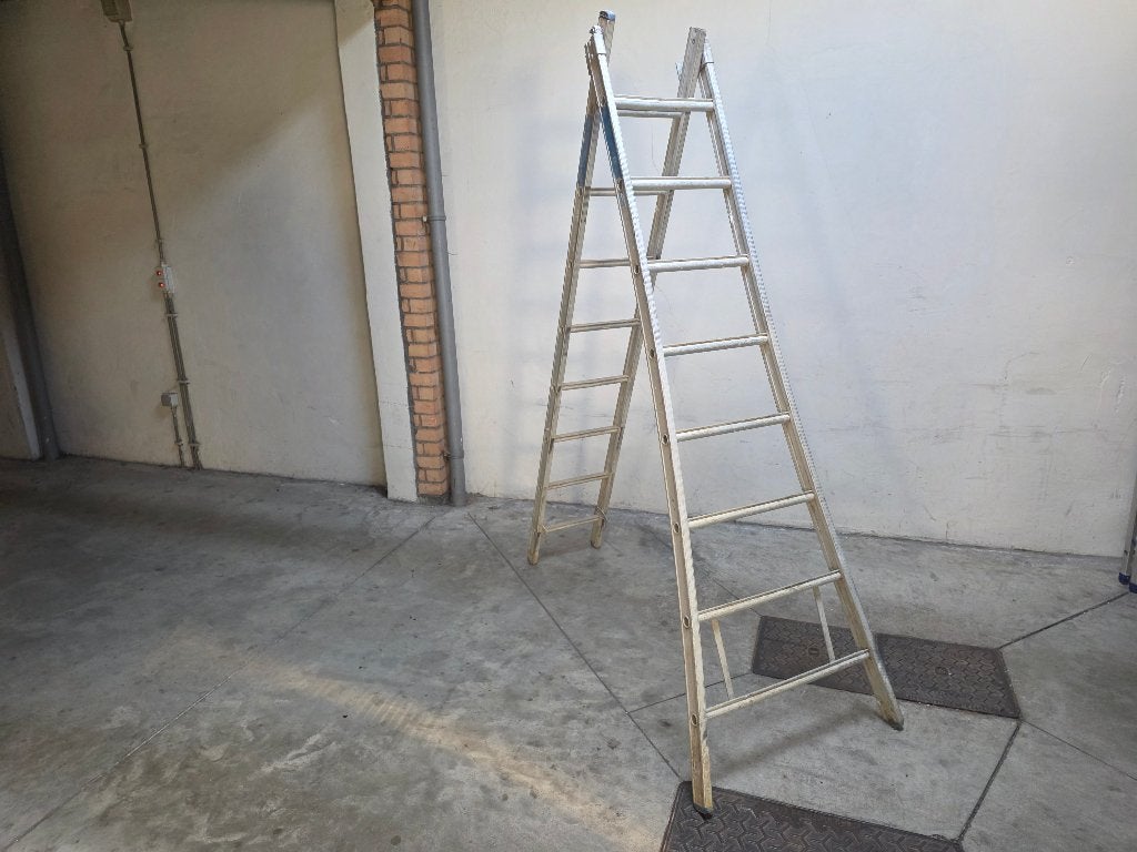 Solide 2-delige Reformladder - 2x8 Treden - Gebogen Voet, Enlèvement