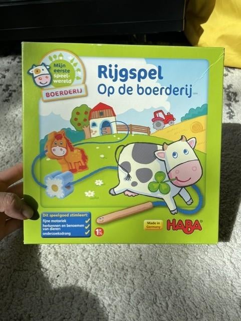 Rijgspel Op de boerderij Haba, Kinderen en Baby's, Ophalen of Verzenden, Gebruikt