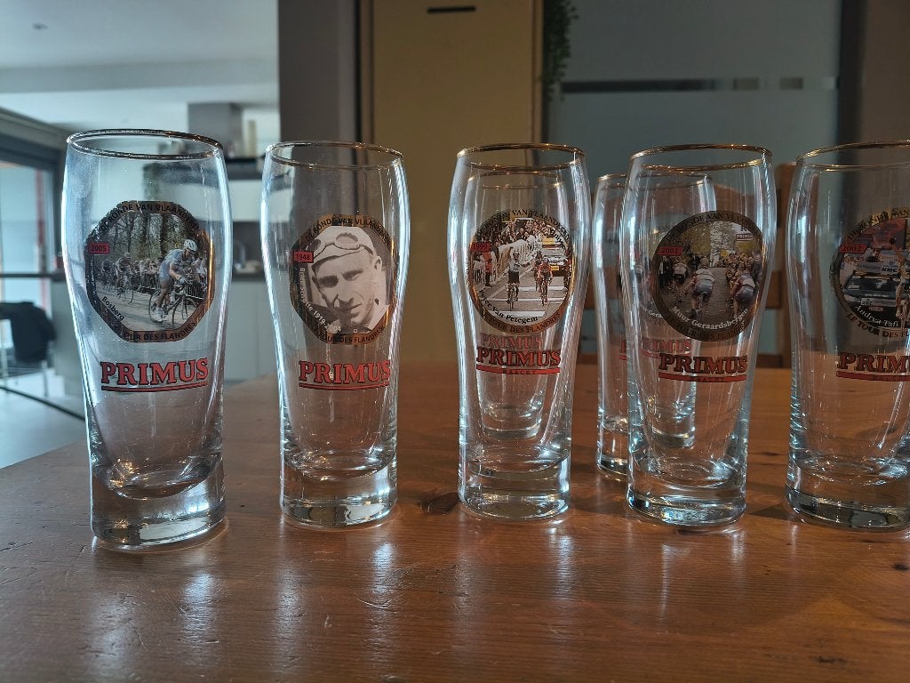 Wielrennen - Primus (Ronde van Vlaanderen), Verzamelen, Ophalen, Zo goed als nieuw, Glas of Glazen, Overige merken