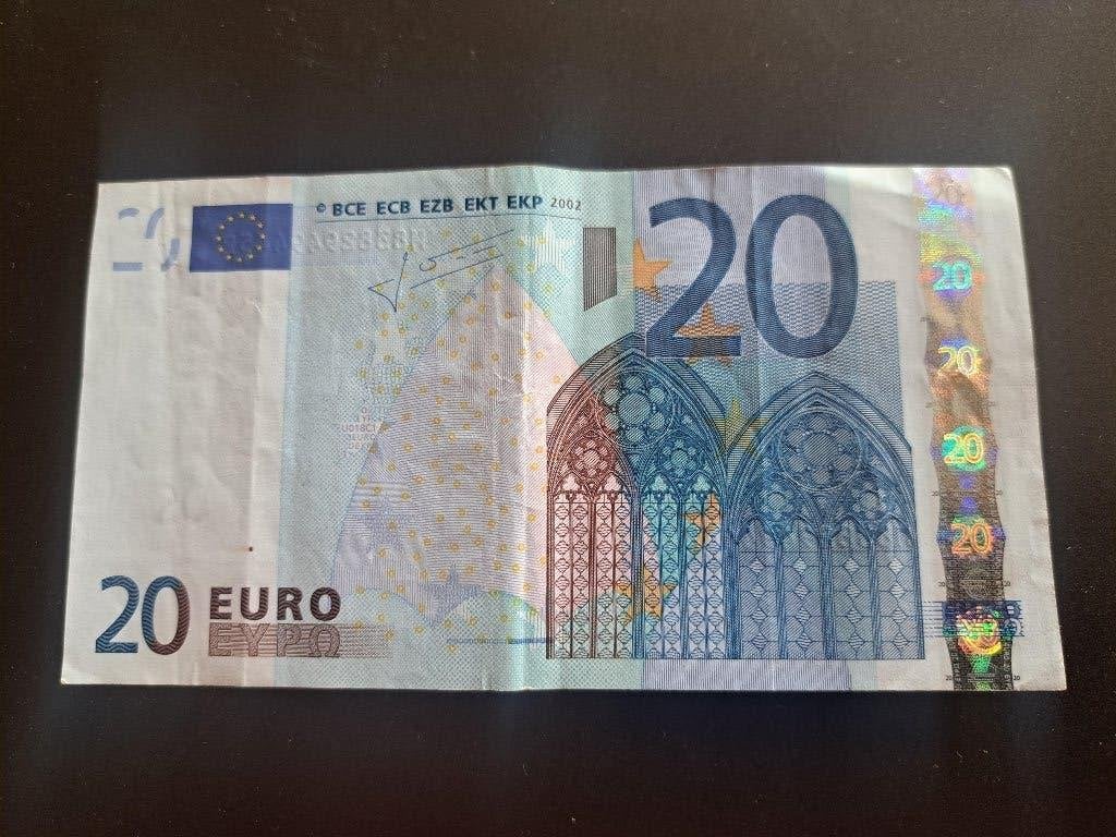 2002 Portugal 20 euro oude serie Trichet code U018, Postzegels en Munten, Bankbiljetten | Europa | Eurobiljetten, Los biljet, Portugal