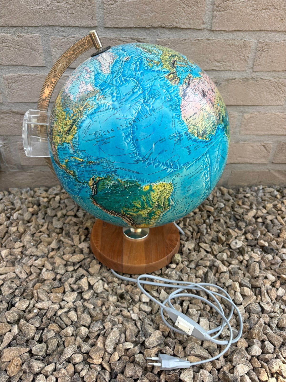 Vintage lichtgevende wereldbol., Ophalen, Verlicht, Gebruikt